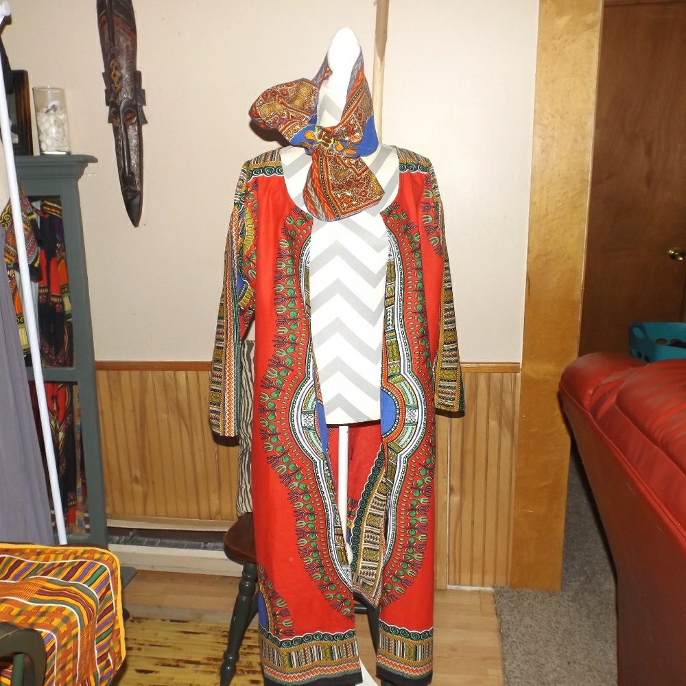 Dashiki Print Duster